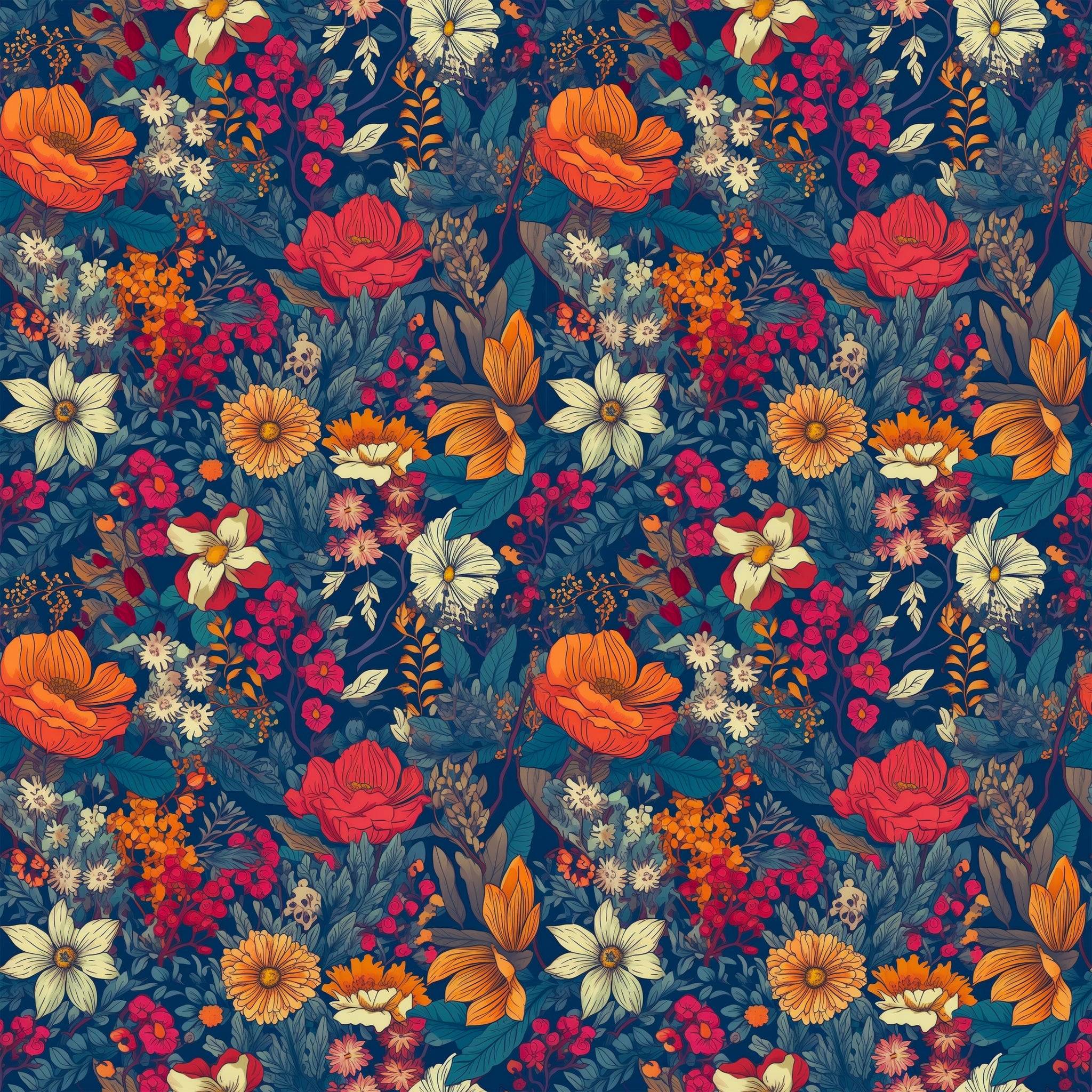 PRE ORDER - Holiday Flowers - Fabric