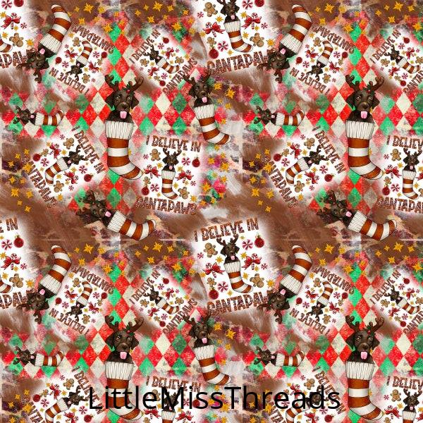 PRE ORDER - I Believe in Santapaws - Fabric - Fabric from [store] by Little Miss Threads - 