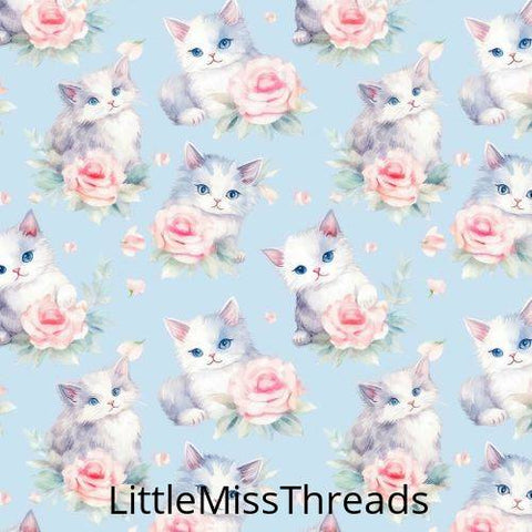 PRE ORDER - Kittens Vintage Floral - Fabric - Fabric from [store] by Little Miss Threads - 