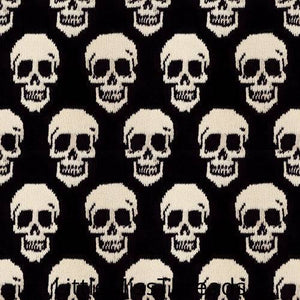 PRE ORDER - Knitted Skulls - Fabric - Fabric from [store] by Little Miss Threads - 