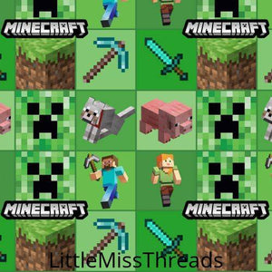 PRE ORDER - Minecraft Squares - Fabric - Fabric from [store] by Little Miss Threads - 