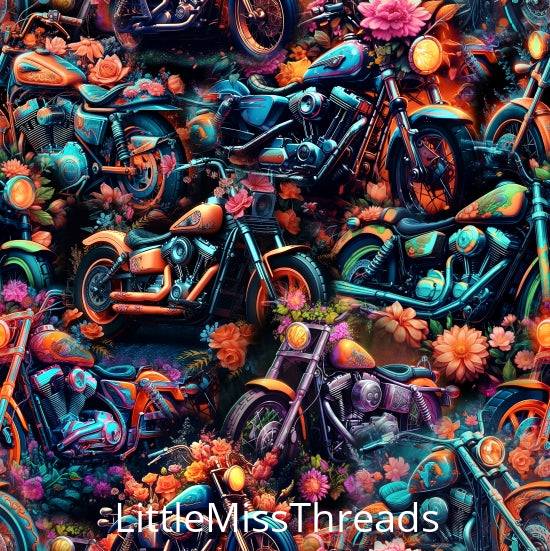 PRE ORDER - Multicolour Harley Davidson - Fabric - Fabric from [store] by Little Miss Threads - 
