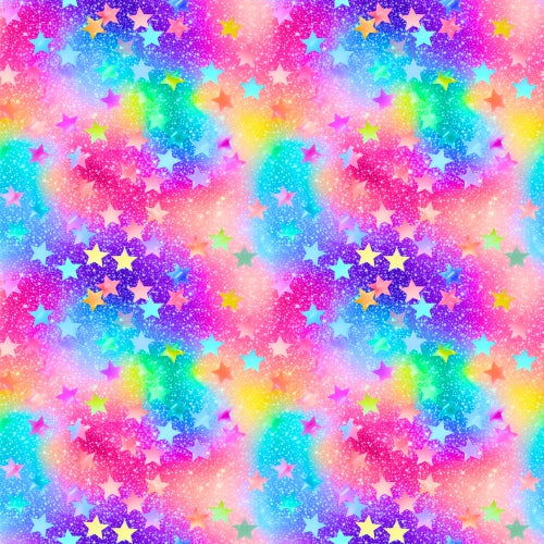 PRE ORDER - Neon Galaxy Stars - Fabric