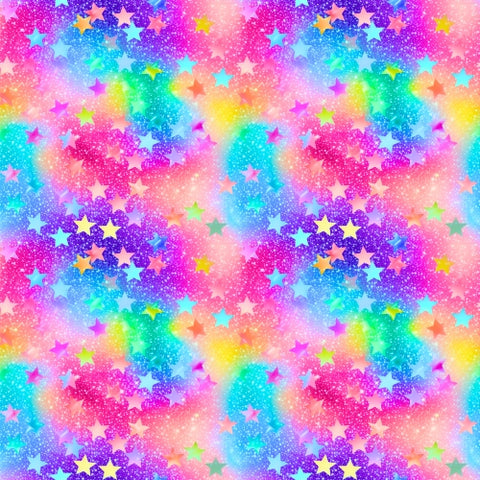 PRE ORDER - Neon Galaxy Stars - Fabric