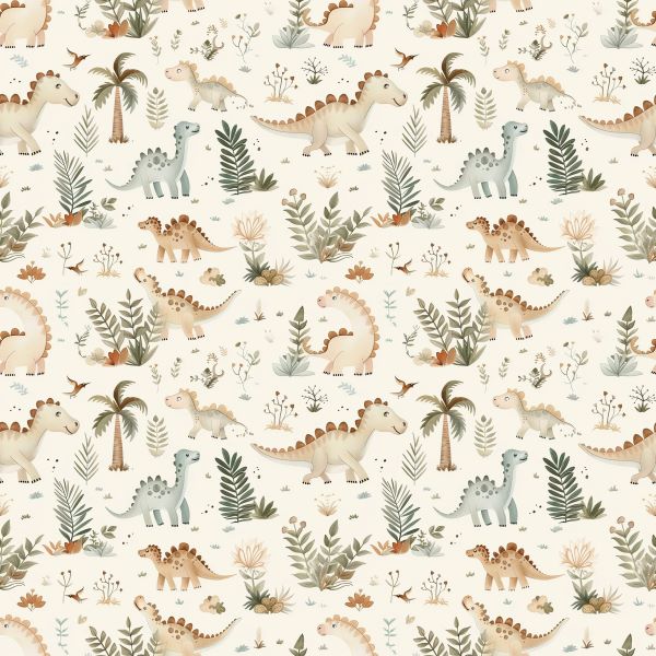 PRE ORDER - Neutral Smiley Dinos - Fabric