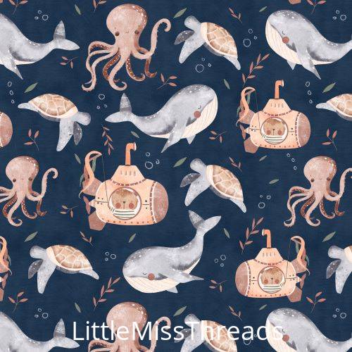 PRE ORDER - Ocean Salt In Navy - Fabric - Fabric from [store] by Little Miss Threads - 