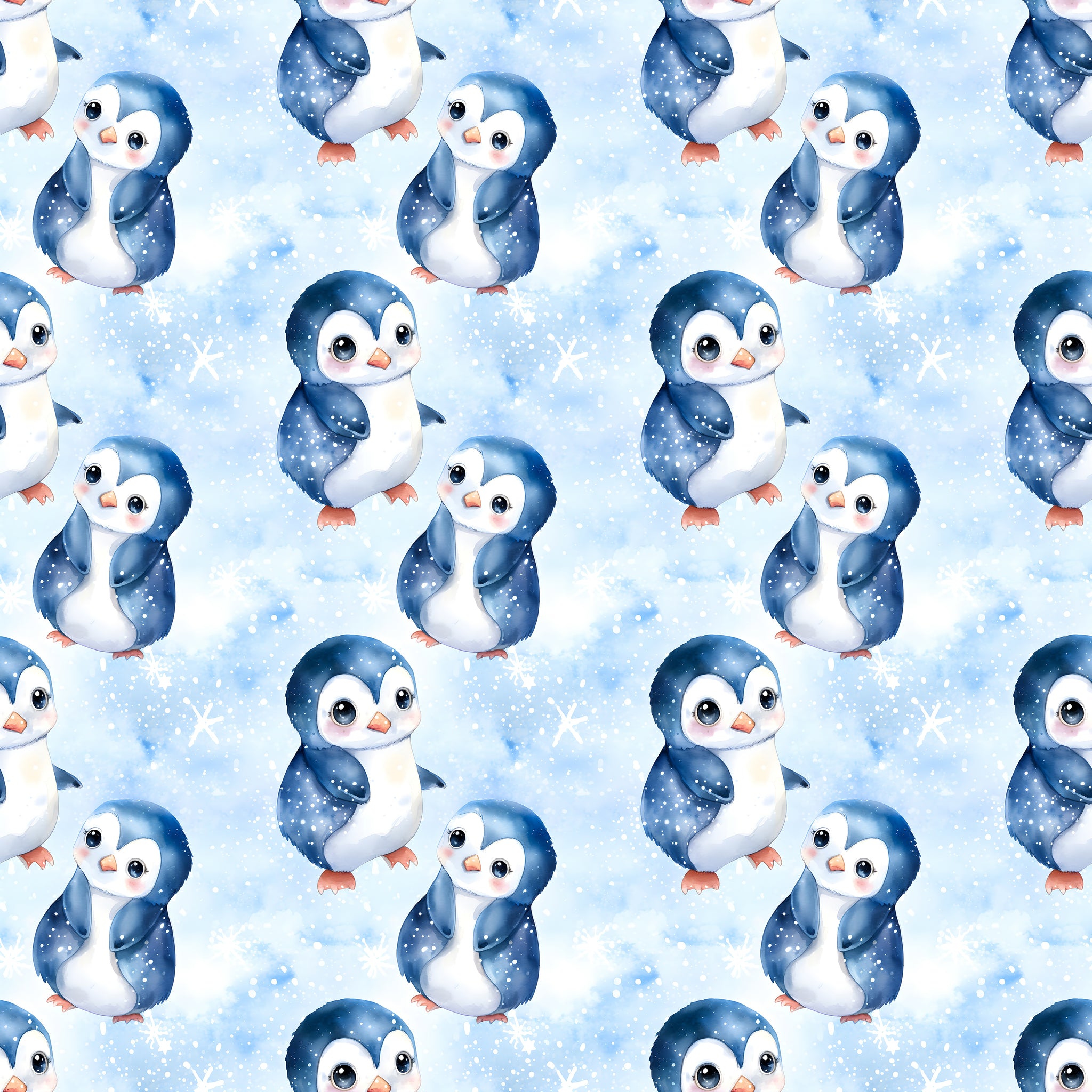 PRE ORDER - Penguin Snow - Fabric