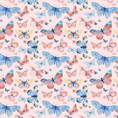 PRE ORDER - Pink Butterfly Watercolour - Fabric