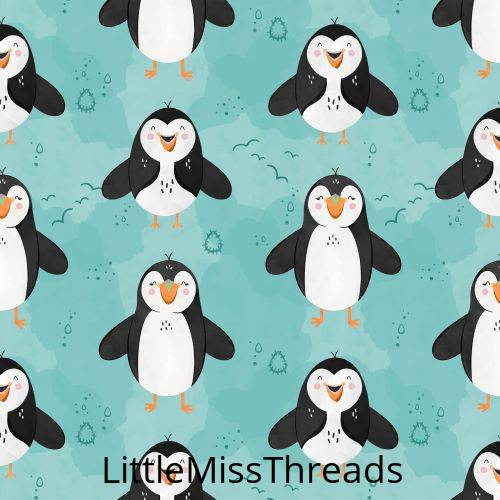 PRE ORDER - Pretty Puffins- Fabric - Fabric from [store] by Little Miss Threads - 