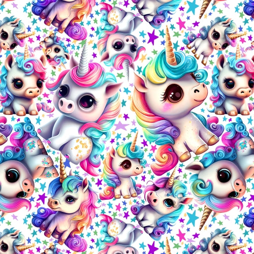 PRE ORDER - Rainbow Hair Unicorns - Fabric