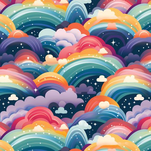 PRE ORDER - Rainbow Serenity Navy - Fabric