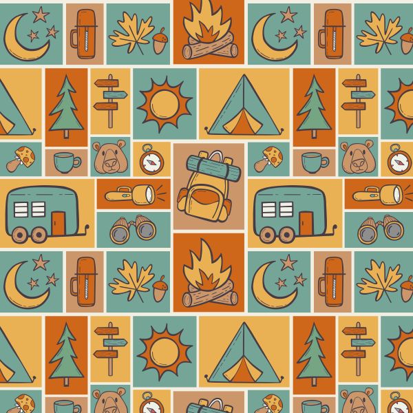 PRE ORDER - Retro Camping - Fabric