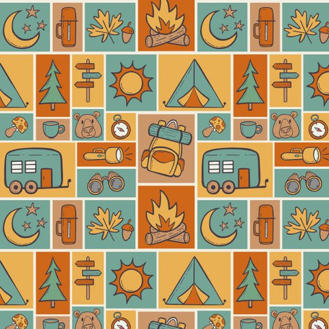 PRE ORDER - Retro Camping - Fabric