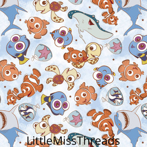 PRE ORDER - Retro Nemo - Fabric - Fabric from [store] by Little Miss Threads - 