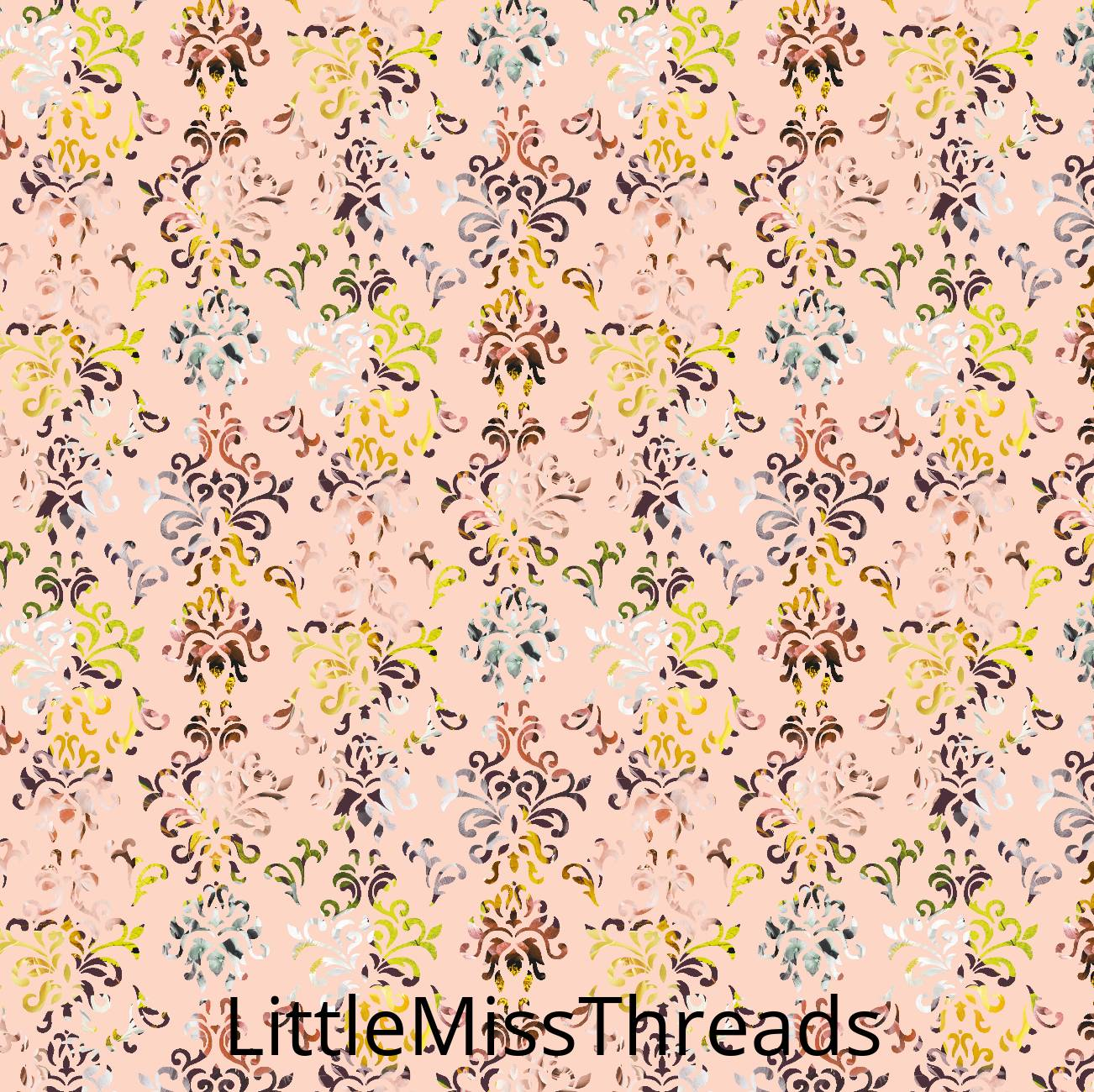 IN STOCK - Autumn Garden Damask - COTTON LYCRA - Fabric from [store] by Little Miss Threads - 