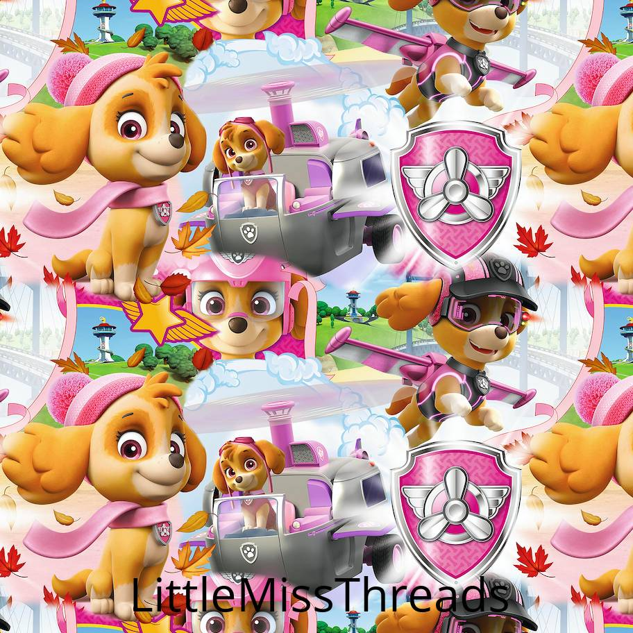 IN STOCK - Amazing Paw Patrol Pink - WOVEN COTTON - Fabric from [store] by Little Miss Threads - 