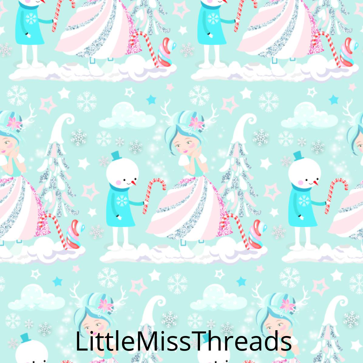 IN STOCK - Winter Wonderland Princess Blue - COTTON POPLIN