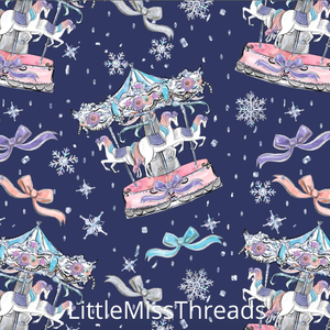 PRE ORDER - Frozen Unicorn Carousel - Fabric - Fabric from [store] by Mini Mooches - 