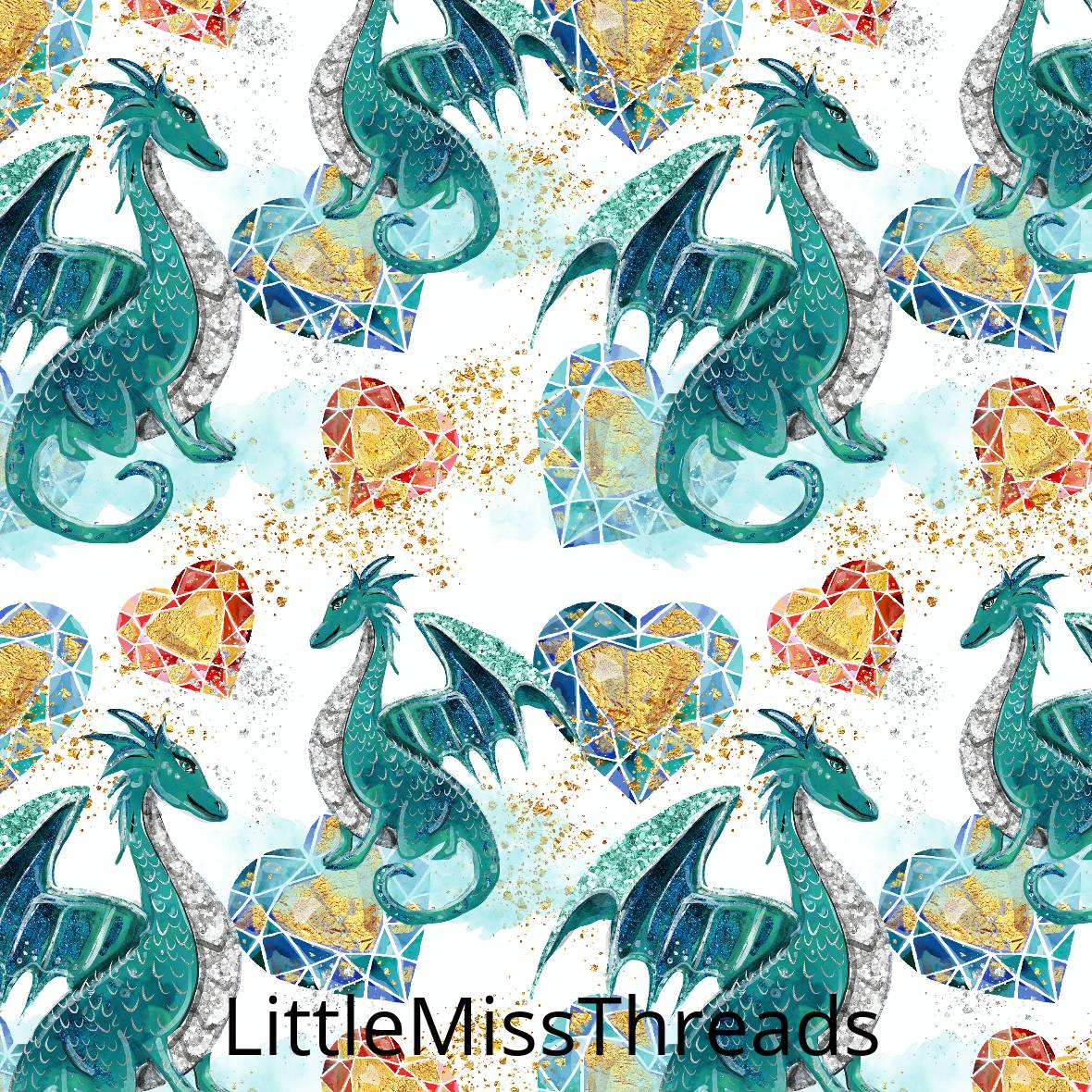 PRE ORDER - Dragons Blue - Fabric - Fabric from [store] by Little Miss Threads - 