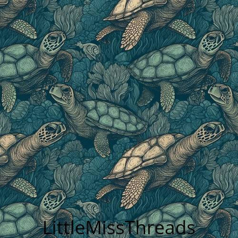 PRE ORDER - Sea Turtle - Fabric - Fabric from [store] by Little Miss Threads - 