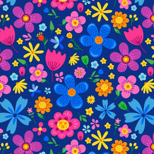 PRE ORDER - Simple Floral Blue - Fabric