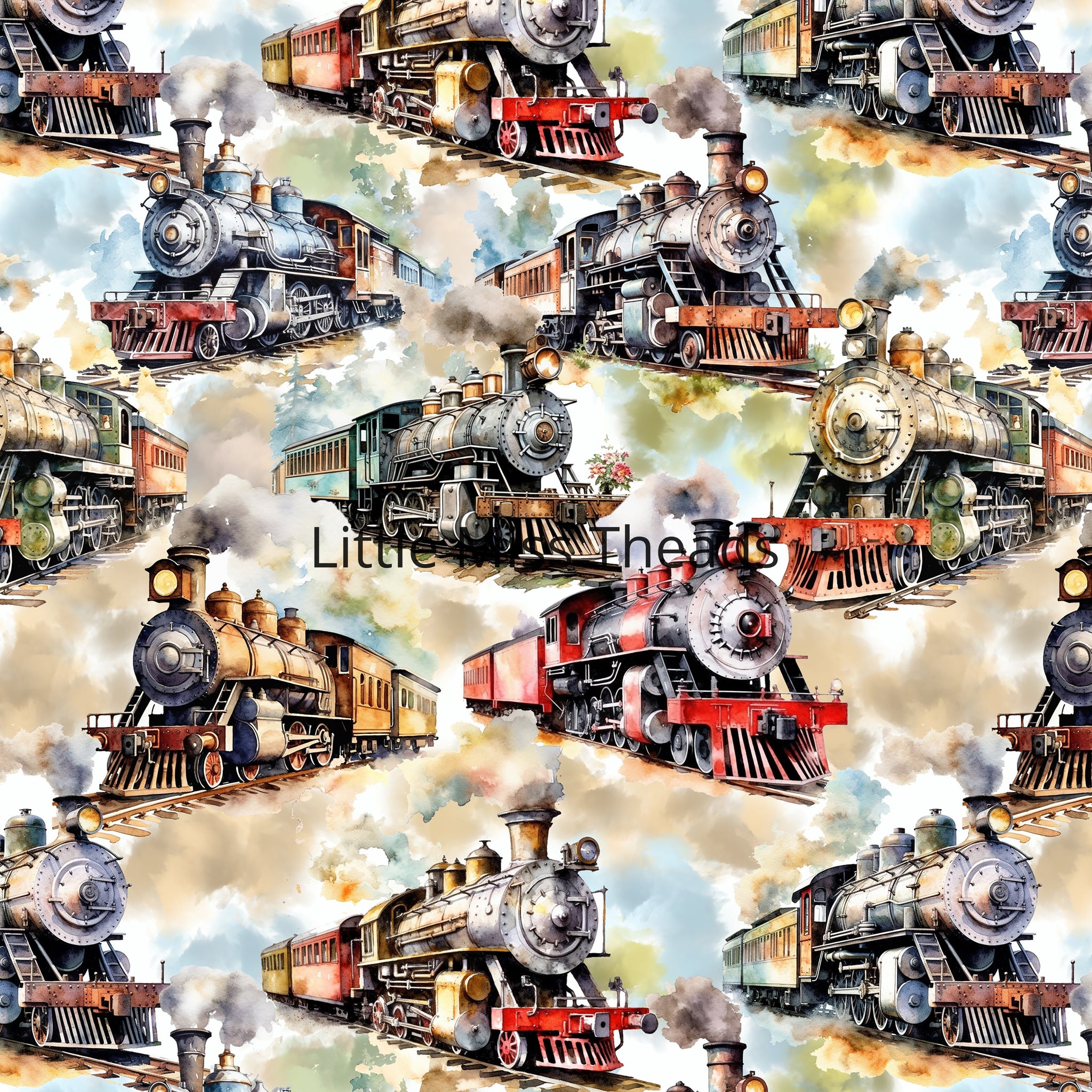 PRE ORDER - Steam Trains - Fabric