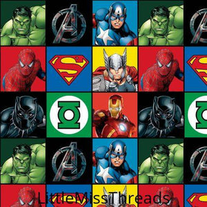 PRE ORDER - Superhero Squares - Fabric - Fabric from [store] by Little Miss Threads - 