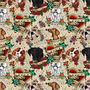 PRE ORDER - Tattoo Dogs - Fabric