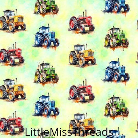 PRE ORDER - Tractor Cartoon - Fabric - Fabric from [store] by Little Miss Threads - 