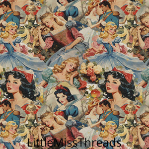 PRE ORDER - Vintage Princesses - Fabric - Fabric from [store] by Little Miss Threads - 