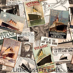 PRE ORDER - Vintage Titanic - Fabric - Fabric from [store] by Little Miss Threads - 