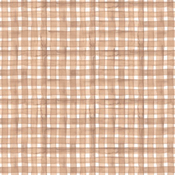 PRE ORDER - Warm Fall Dark Beige Gingham - Fabric