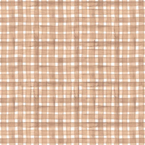 PRE ORDER - Warm Fall Dark Beige Gingham - Fabric