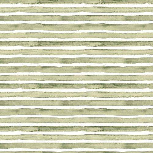 PRE ORDER - Warm Fall Green Stripes - Fabric