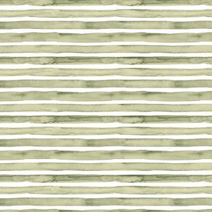 PRE ORDER - Warm Fall Green Stripes - Fabric