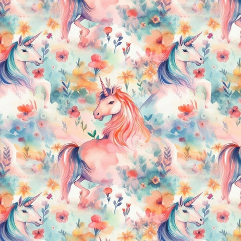 PRE ORDER - Watercolour Unicorns - Fabric