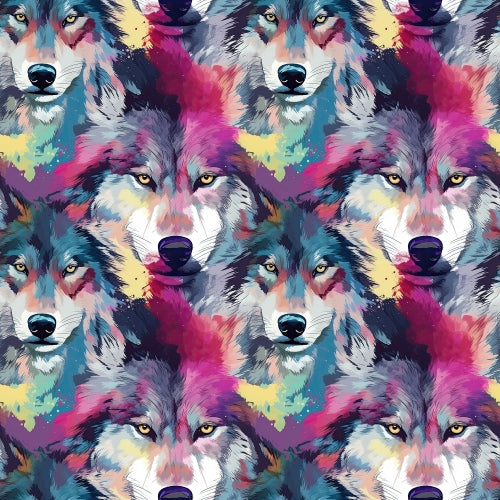 PRE ORDER - Watercolour Wolf - Fabric