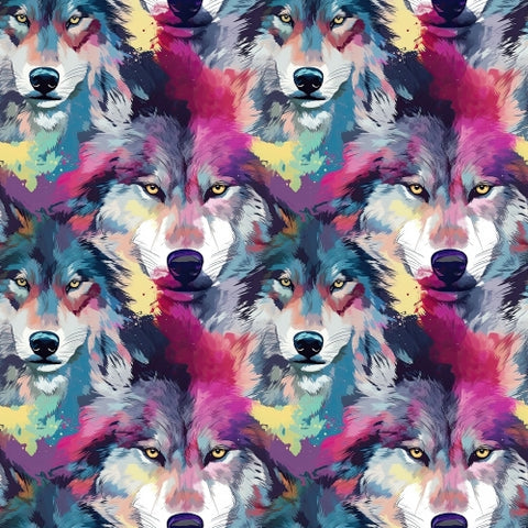 PRE ORDER - Watercolour Wolf - Fabric