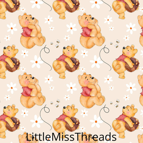 PRE ORDER - Winnie The Pooh Daisies - Fabric - Fabric from [store] by Little Miss Threads - 