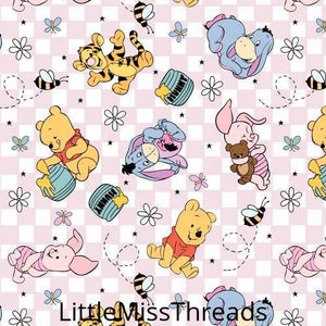 PRE ORDER - Winnie The Pooh Pink Checker - Fabric - Fabric from [store] by Little Miss Threads - 