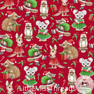 PRE ORDER - Christmas in Aus Red - Fabric - Fabric from [store] by Little Miss Threads - 