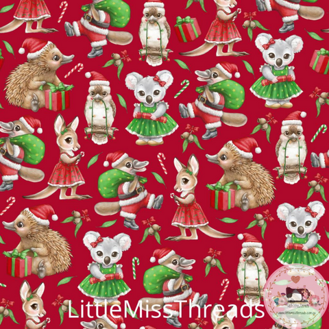 PRE ORDER - Christmas in Aus Red - Fabric - Fabric from [store] by Little Miss Threads - 