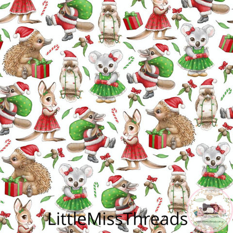 PRE ORDER - Christmas in Aus White - Fabric - Fabric from [store] by Little Miss Threads - 