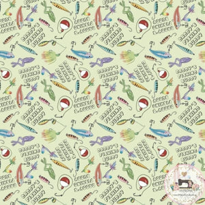 IN STOCK - Daddys Fishing Buddy - COTTON POPLIN Cotton Poplin Fabric