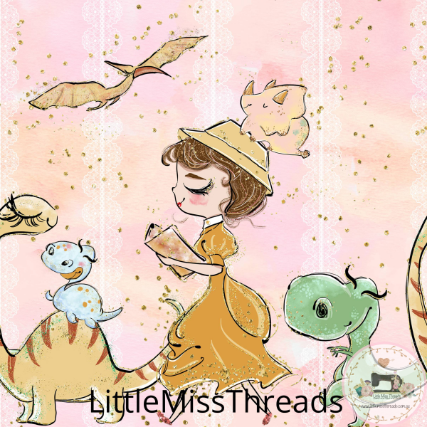 PRE ORDER - Dinosaur Land Border - Fabric - Fabric from [store] by Little Miss Threads - 