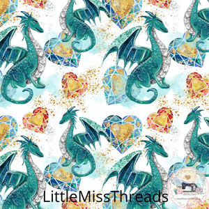 PRE ORDER - Dragons Blue - Fabric - Fabric from [store] by Little Miss Threads - 