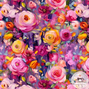 PRE ORDER - Oil Paint Floral 1 - Fabric Fabric