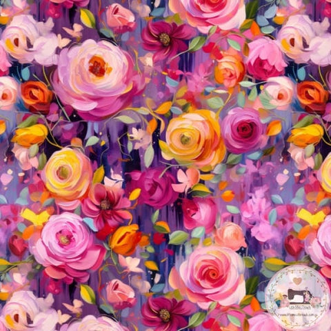 PRE ORDER - Oil Paint Floral 1 - Fabric Fabric