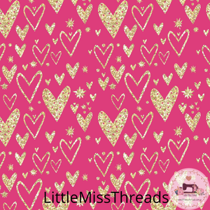 PRE ORDER - Cinderella Pink Hearts - Fabric - Fabric from [store] by Mini Mooches - 