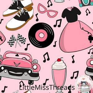 PRE ORDER - Rockabilly Pink - Fabric - Fabric from [store] by Little Miss Threads - 